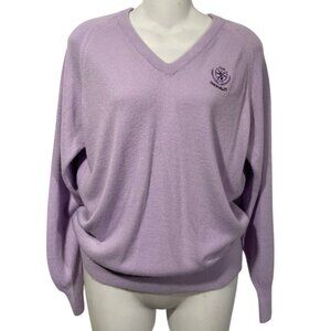Lady Pickering Womens Vtg Soft V Neck Sweater Purple Sz L Shenvalee Golf Resort